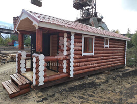 Баня по индивидуальному проекту из калиброванного бревна в Кольчугино 