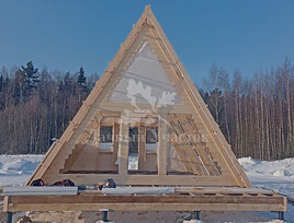 Каркасный дом в стиле A-frame по индивидуальному проекту в комплектации «Комфорт» в г. Мончегорск